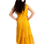 Mustard Yellow Floral Printed Ethnic Maxi Dress