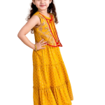 Mustard Yellow Floral Printed Ethnic Maxi Dress